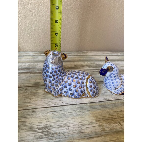 1994 Royal Crown Derby Imari Ram & Lamb Paperweights – Gold Stopper Bone China - Picture 6 of 15